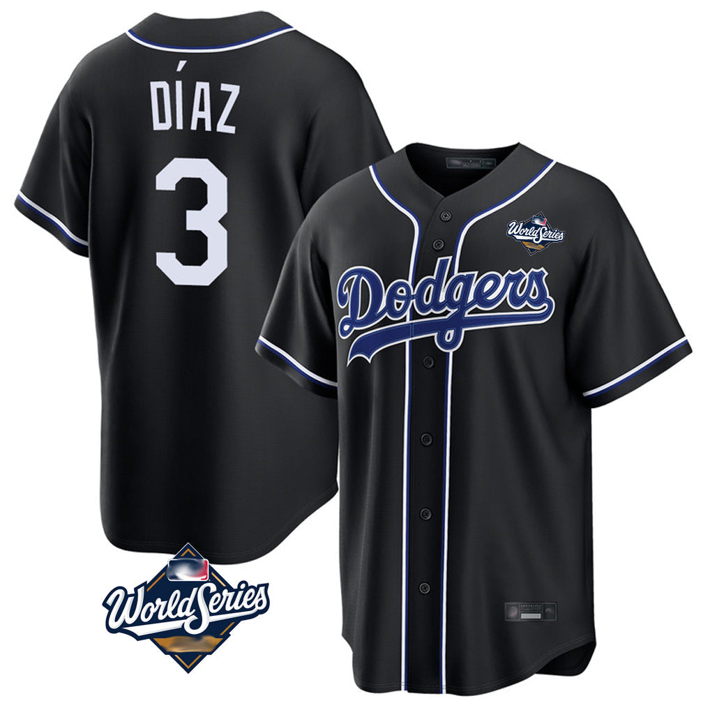 Kooe LA.Dodgers #3 Edwin D¨ªaz Player Black World Series Carbon Limited Home Stitched Jerseys