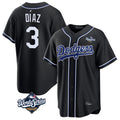 Kooe LA.Dodgers #3 Edwin D¨ªaz Player Black World Series Carbon Limited Home Stitched Jerseys
