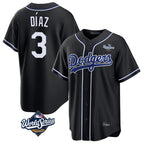 Kooe LA.Dodgers #3 Edwin D¨ªaz Player Black World Series Carbon Limited Home Stitched Jerseys