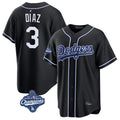 Kooe LA.Dodgers #3 Edwin D¨ªaz Player Black World Series Meet Carbon Limited Home Stitched Jerseys