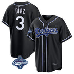 Kooe LA.Dodgers #3 Edwin D¨ªaz Player Black World Series Meet Carbon Limited Home Stitched Jerseys