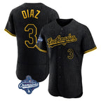 Kooe LA.Dodgers #3 Edwin D¨ªaz Player Black World Series Meet Snake Skin City Limited Elite Home Stitched Jerseys