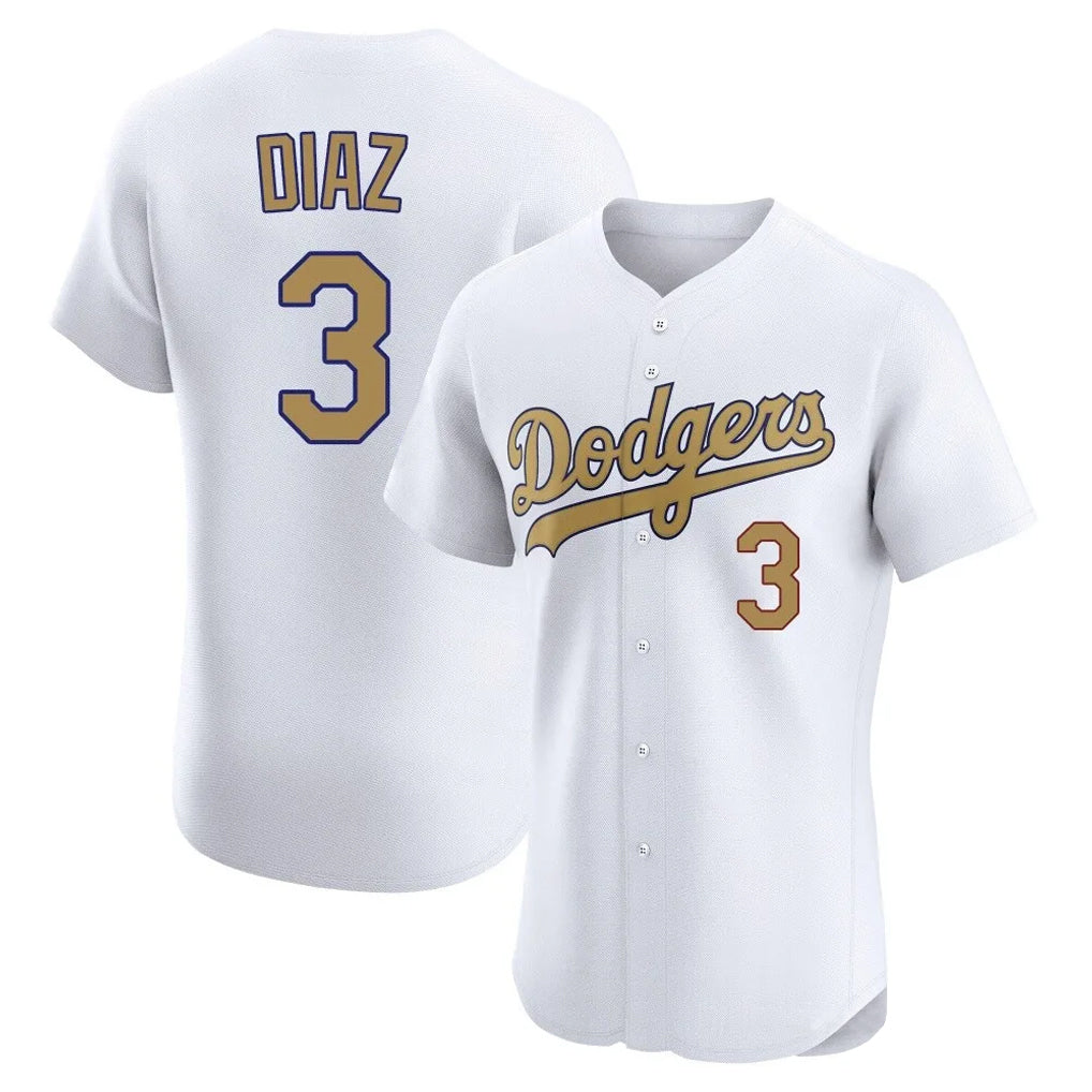 Kooe LA.Dodgers #3 Edwin D¨ªaz Player Gold Limited Elite Home Stitched Jerseys