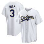 Kooe LA.Dodgers #3 Edwin D¨ªaz Player Gold White 2026 Collection Stadium Game Stitched Jerseys