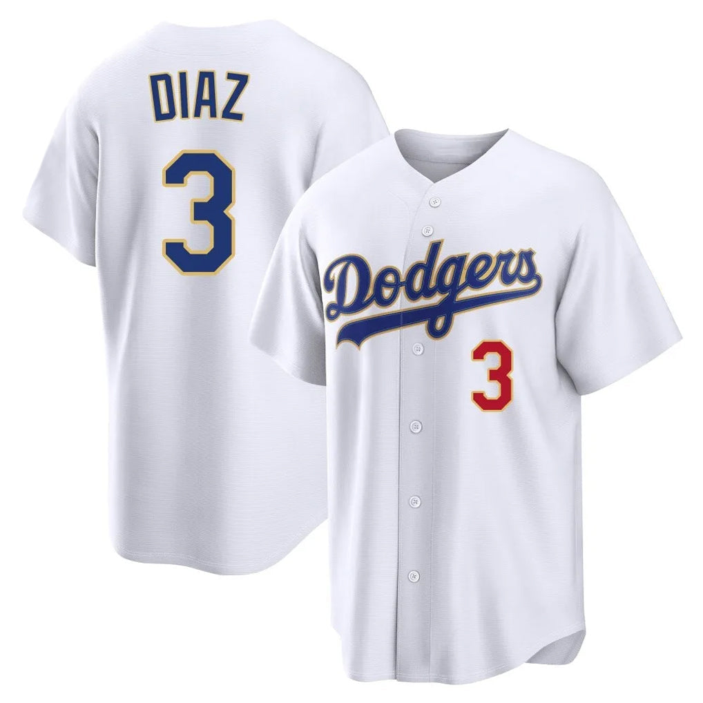 Kooe LA.Dodgers #3 Edwin D¨ªaz Player Gold White 2026 Collection Stadium Limited Stitched Jerseys