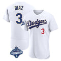Kooe LA.Dodgers #3 Edwin D¨ªaz Player Gold White World Series Meet 2026 Collection Stadium Limited Elite Stitched Jerseys
