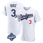 Kooe LA.Dodgers #3 Edwin D¨ªaz Player Gold White World Series Meet 2026 Collection Stadium Limited Elite Stitched Jerseys