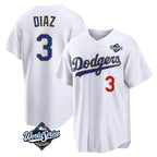 Kooe LA.Dodgers #3 Edwin D¨ªaz Player Gold White World Series World Series 2026 Collection Stadium Limited Stitched Jerseys