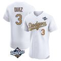 Kooe LA.Dodgers #3 Edwin D¨ªaz Player Gold World Series Limited Elite Home Stitched Jerseys