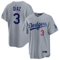 Kooe LA.Dodgers #3 Edwin D¨ªaz Player Gray Game Home Stitched Jerseys