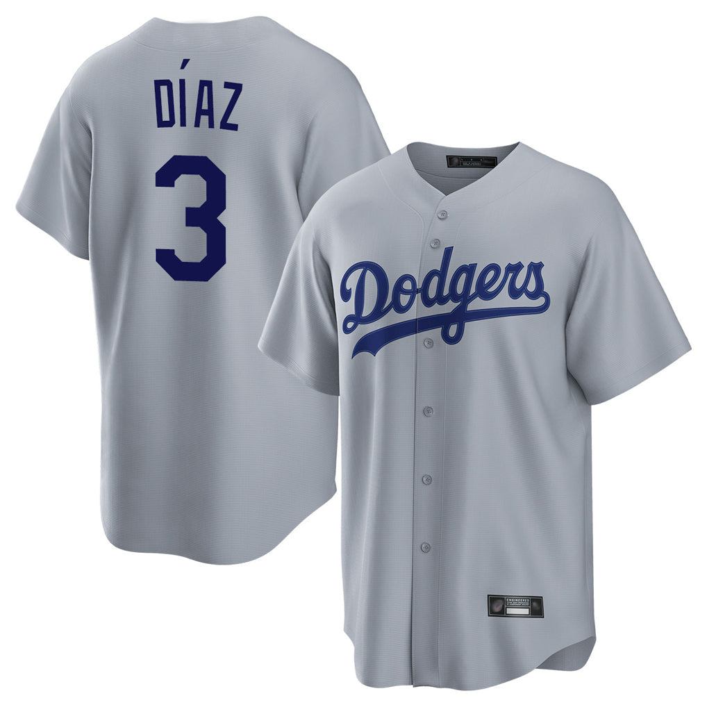 Kooe LA.Dodgers #3 Edwin D¨ªaz Player Gray Game Stitched Jerseys