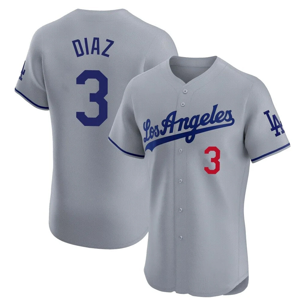 Kooe LA.Dodgers #3 Edwin D¨ªaz Player Gray Limited Elite Home Stitched Jerseys