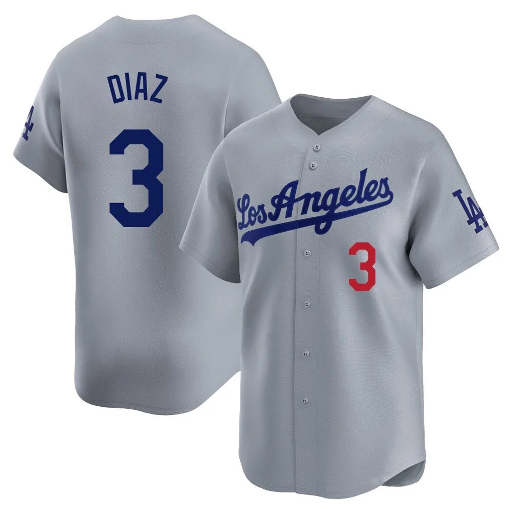 Kooe LA.Dodgers #3 Edwin D¨ªaz Player Gray Limited Home Stitched Jerseys