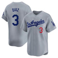 Kooe LA.Dodgers #3 Edwin D¨ªaz Player Gray Limited Home Stitched Jerseys