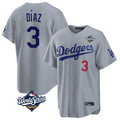 Kooe LA.Dodgers #3 Edwin D¨ªaz Player Gray World Series Game Home Stitched Jerseys