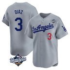 Kooe LA.Dodgers #3 Edwin D¨ªaz Player Gray World Series Limited Home Stitched Jerseys