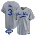 Kooe LA.Dodgers #3 Edwin D¨ªaz Player Gray World Series Meet Game Limited Home Stitched Jerseys