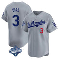 Kooe LA.Dodgers #3 Edwin D¨ªaz Player Gray World Series Meet Limited Home Stitched Jerseys