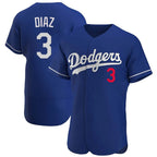 Kooe LA.Dodgers #3 Edwin D¨ªaz Player Royal Limited Elite Home Stitched Jerseys