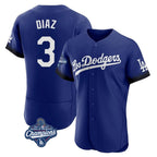 Kooe LA.Dodgers #3 Edwin D¨ªaz Player Royal World Series Meet City Connect Elite Home Stitched Jerseys