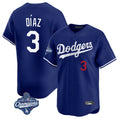 Kooe LA.Dodgers #3 Edwin D¨ªaz Player Royal World Series Meet Limited Home Stitched Jerseys