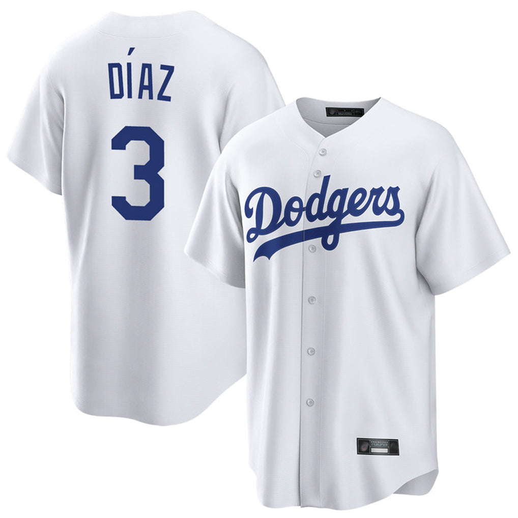 Kooe LA.Dodgers #3 Edwin D¨ªaz Player White Game Home Stitched Jerseys