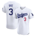 Kooe LA.Dodgers #3 Edwin D¨ªaz Player White Limited Elite Home Stitched Jerseys