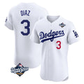Kooe LA.Dodgers #3 Edwin D¨ªaz Player White World Series Limited Elite Home Stitched Jerseys