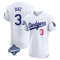 Kooe LA.Dodgers #3 Edwin D¨ªaz Player White World Series Meet Limited Elite Home Stitched Jerseys