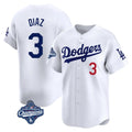 Kooe LA.Dodgers #3 Edwin D¨ªaz Player White World Series Meet Limited Home Stitched Jerseys