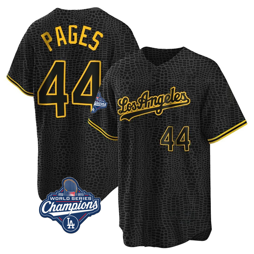 Kooe LA.Dodgers #44 Andy Pages Player Black Gold World Series Meet Limited Home Stitched Jerseys