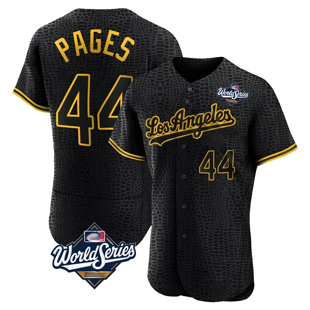 Kooe LA.Dodgers #44 Andy Pages Player Black World Series Snake Skin City Limited Elite Home Stitched Jerseys