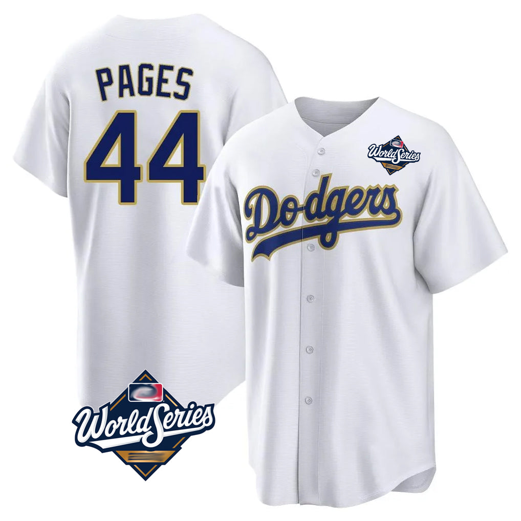 Kooe LA.Dodgers #44 Andy Pages Player Gold White World Series 2026 Collection Stadium Game Stitched Jerseys