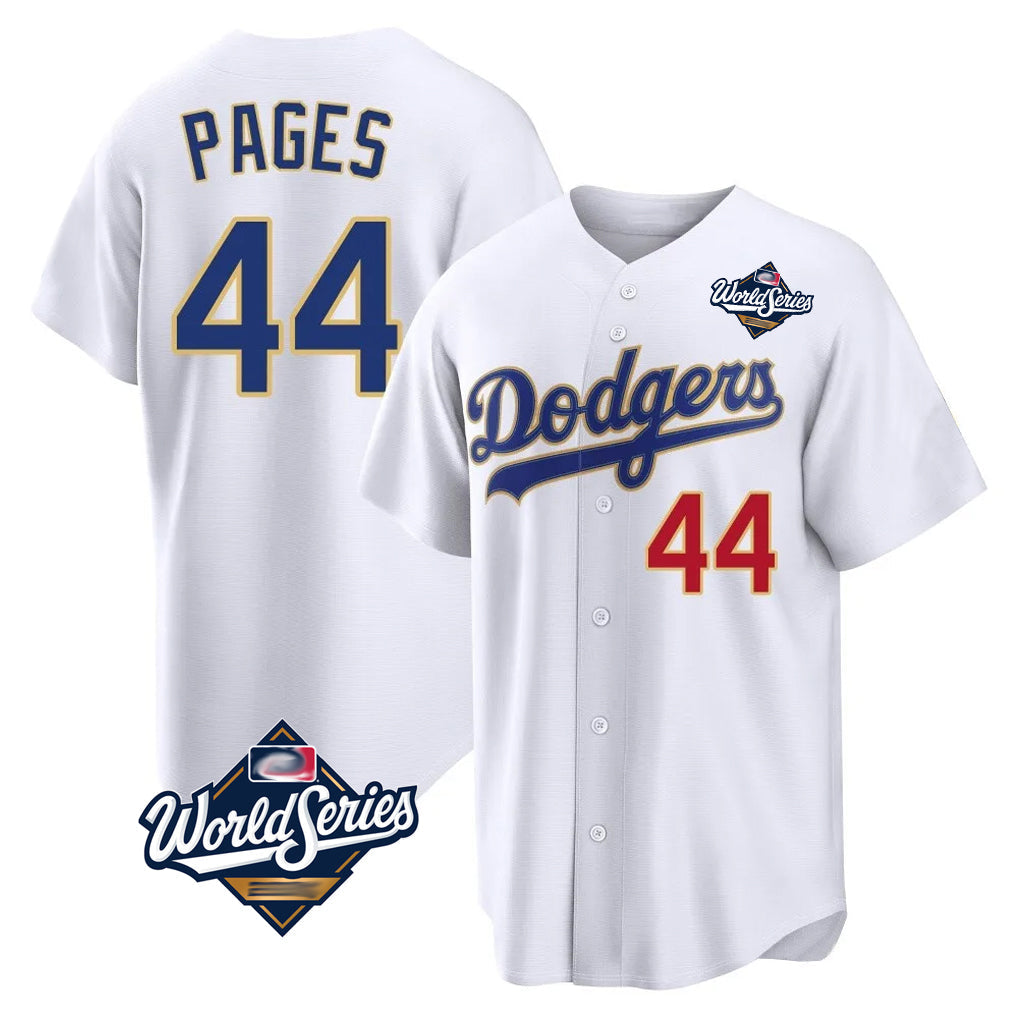Kooe LA.Dodgers #44 Andy Pages Player Gold White World Series 2026 Collection Stadium Limited Stitched Jerseys