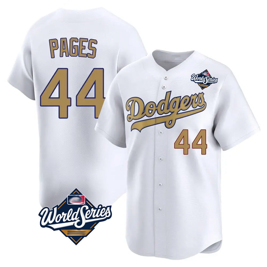 Kooe LA.Dodgers #44 Andy Pages Player Gold World Series Collection Limited Home Stitched Jerseys