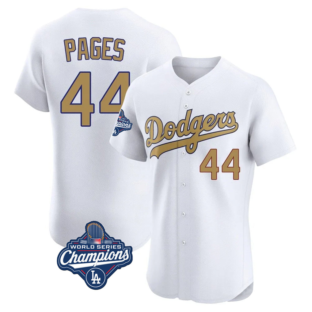 Kooe LA.Dodgers #44 Andy Pages Player Gold World Series Meet Limited Elite Home Stitched Jerseys