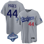 Kooe LA.Dodgers #44 Andy Pages Player Gray World Series Meet Game Home Stitched Jerseys
