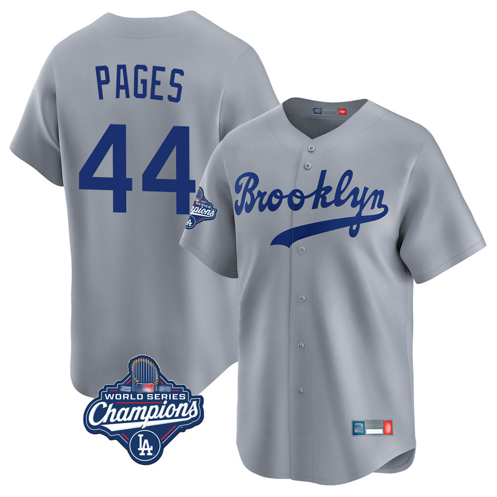 Kooe LA.Dodgers #44 Andy Pages Player Gray World Series Meet Game Limited Home Stitched Jerseys