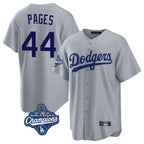 Kooe LA.Dodgers #44 Andy Pages Player Gray World Series Meet Game Stitched Jerseys