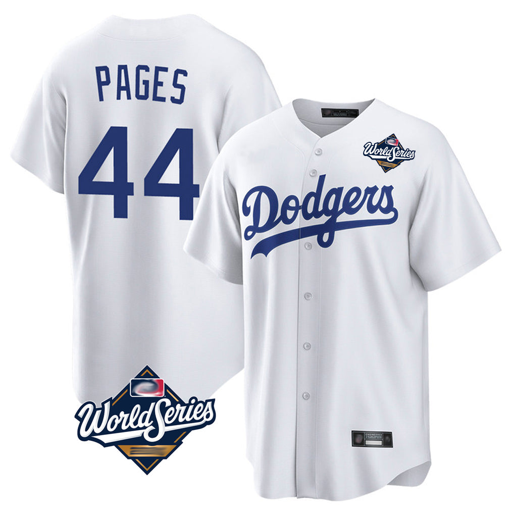 Kooe LA.Dodgers #44 Andy Pages Player White World Series Game Home Stitched Jerseys