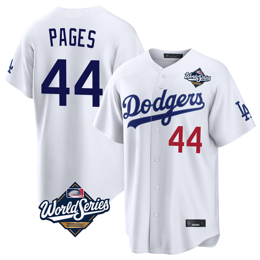 Kooe LA.Dodgers #44 Andy Pages Player White World Series Home Game Stitched Jerseys