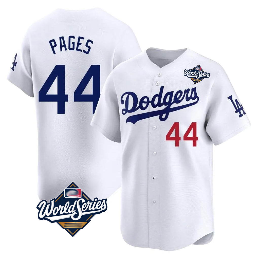 Kooe LA.Dodgers #44 Andy Pages Player White World Series Limited Home Stitched Jerseys