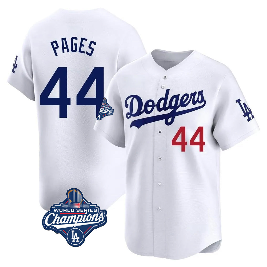 Kooe LA.Dodgers #44 Andy Pages Player White World Series Meet Limited Home Stitched Jerseys