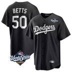 Kooe LA.Dodgers #50 Mookie Betts Player Black World Series Carbon Limited Game Stitched Jerseys