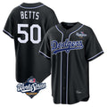 Kooe LA.Dodgers #50 Mookie Betts Player Black World Series Carbon Limited Home Stitched Jerseys
