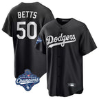 Kooe LA.Dodgers #50 Mookie Betts Player Black World Series Meet Carbon Limited Game Stitched Jerseys