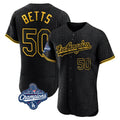 Kooe LA.Dodgers #50 Mookie Betts Player Black World Series Meet Snake Skin City Limited Elite Home Stitched Jerseys