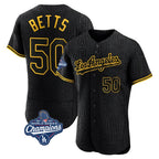 Kooe LA.Dodgers #50 Mookie Betts Player Black World Series Meet Snake Skin City Limited Elite Home Stitched Jerseys