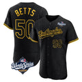 Kooe LA.Dodgers #50 Mookie Betts Player Black World Series Snake Skin City Limited Elite Home Stitched Jerseys