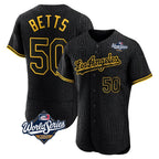 Kooe LA.Dodgers #50 Mookie Betts Player Black World Series Snake Skin City Limited Elite Home Stitched Jerseys